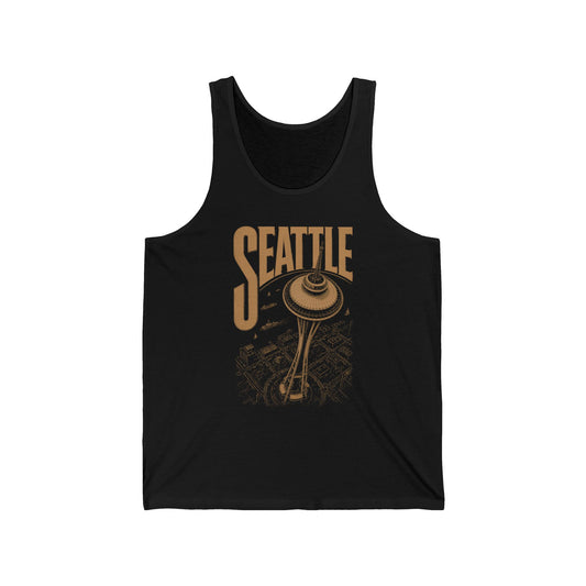 Seattle Space Needle Tank Top — Retro City Skyline Tee