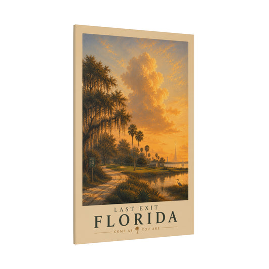Sunset Bay Matte Canvas Print — Palm Trees & Marina Coastal Wall Art, Stretched 1.25"