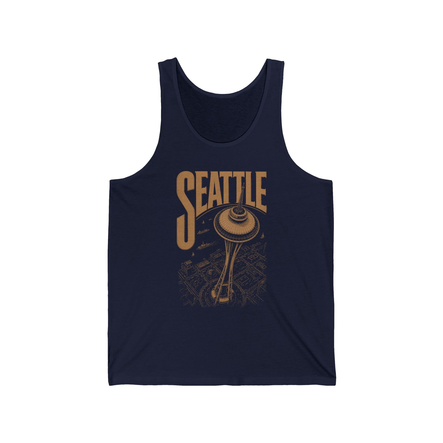 Seattle Space Needle Tank Top — Retro City Skyline Tee