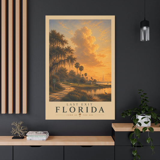 Sunset Bay Matte Canvas Print — Palm Trees & Marina Coastal Wall Art, Stretched 1.25"