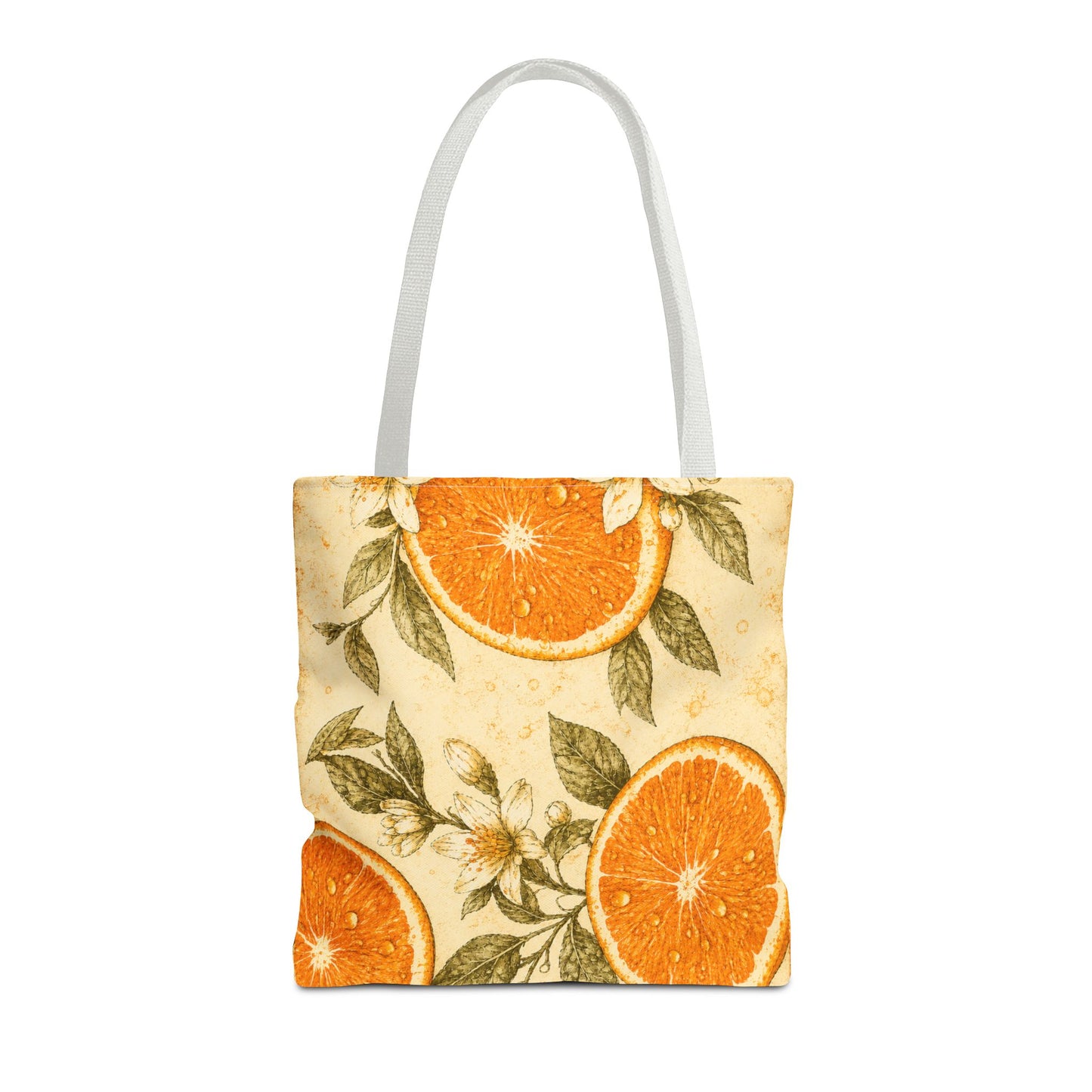 Citrus Blossom Tote Bag – Vintage Orange Floral All-Over Print