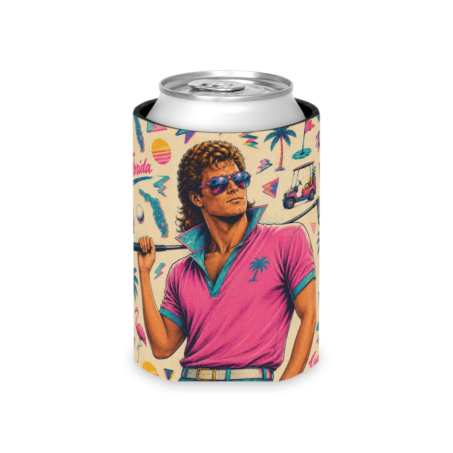 Retro 80s Florida Golf Can Cooler — Last Exit Florida Koozie