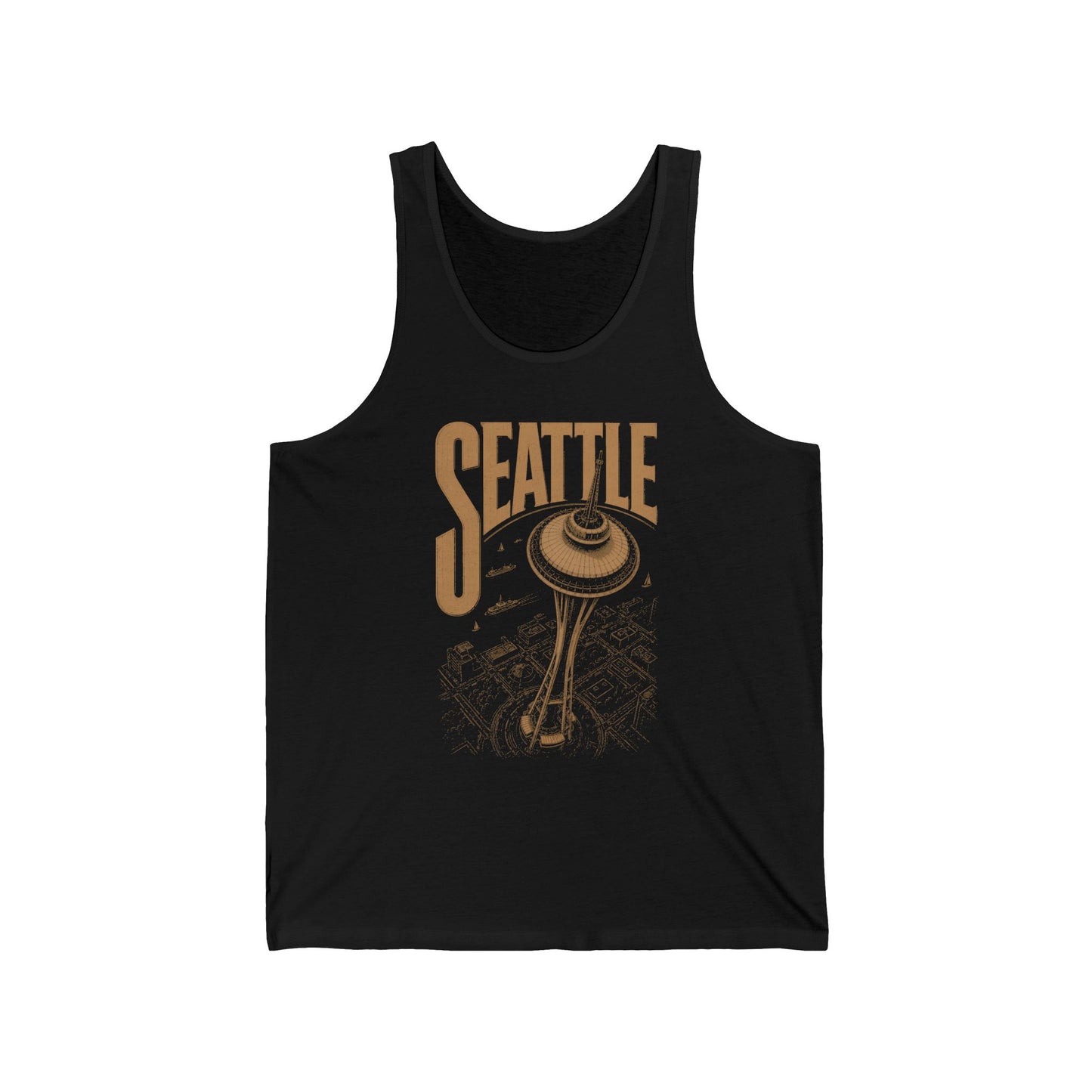 Seattle Space Needle Tank Top — Retro City Skyline Tee