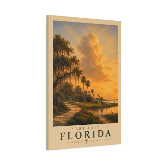 Sunset Bay Matte Canvas Print — Palm Trees & Marina Coastal Wall Art, Stretched 1.25"