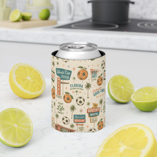 Florida World Cup 2026 Can Cooler – Vintage Soccer & Citrus Travel Design