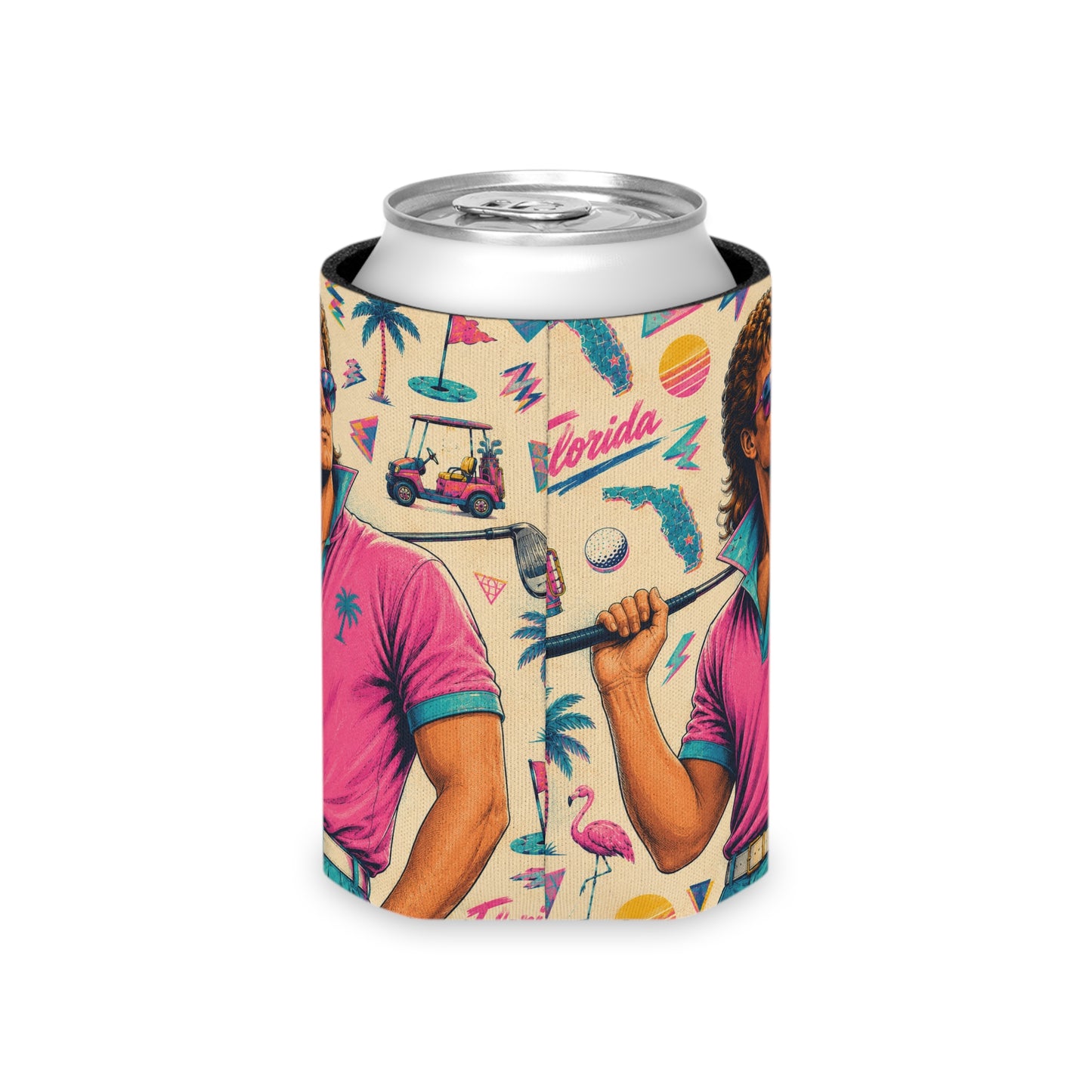 Retro 80s Florida Golf Can Cooler — Last Exit Florida Koozie