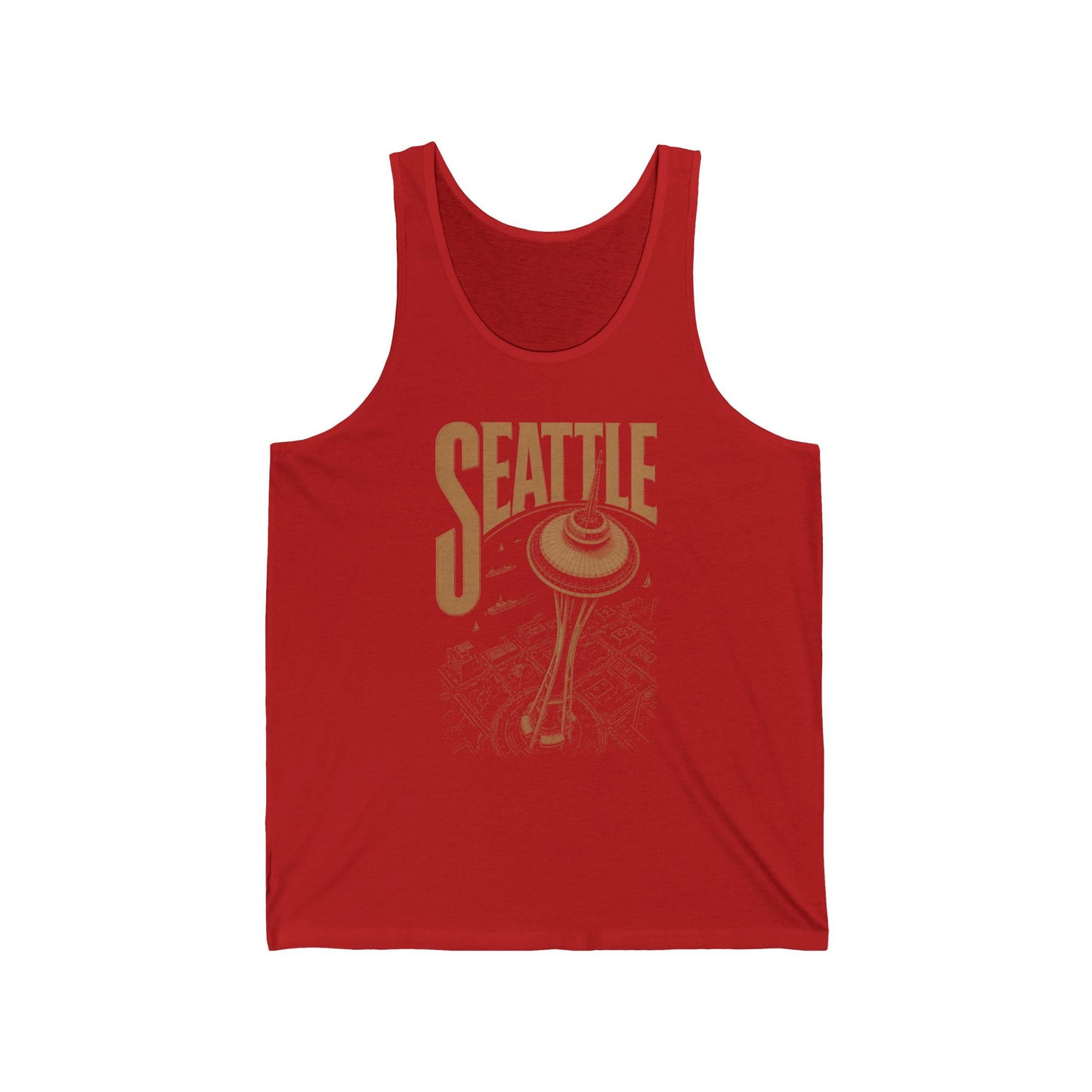 Seattle Space Needle Tank Top — Retro City Skyline Tee