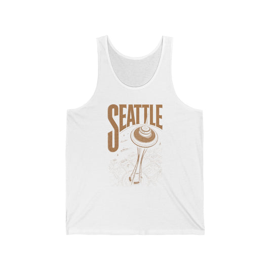 Seattle Space Needle Tank Top — Retro City Skyline Tee
