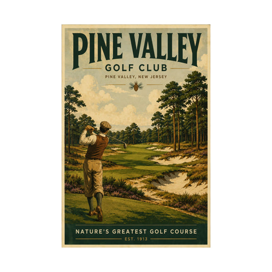 Pine Valley Golf Poster – Nature's Greatest Golf Course. Matte Vertical Print