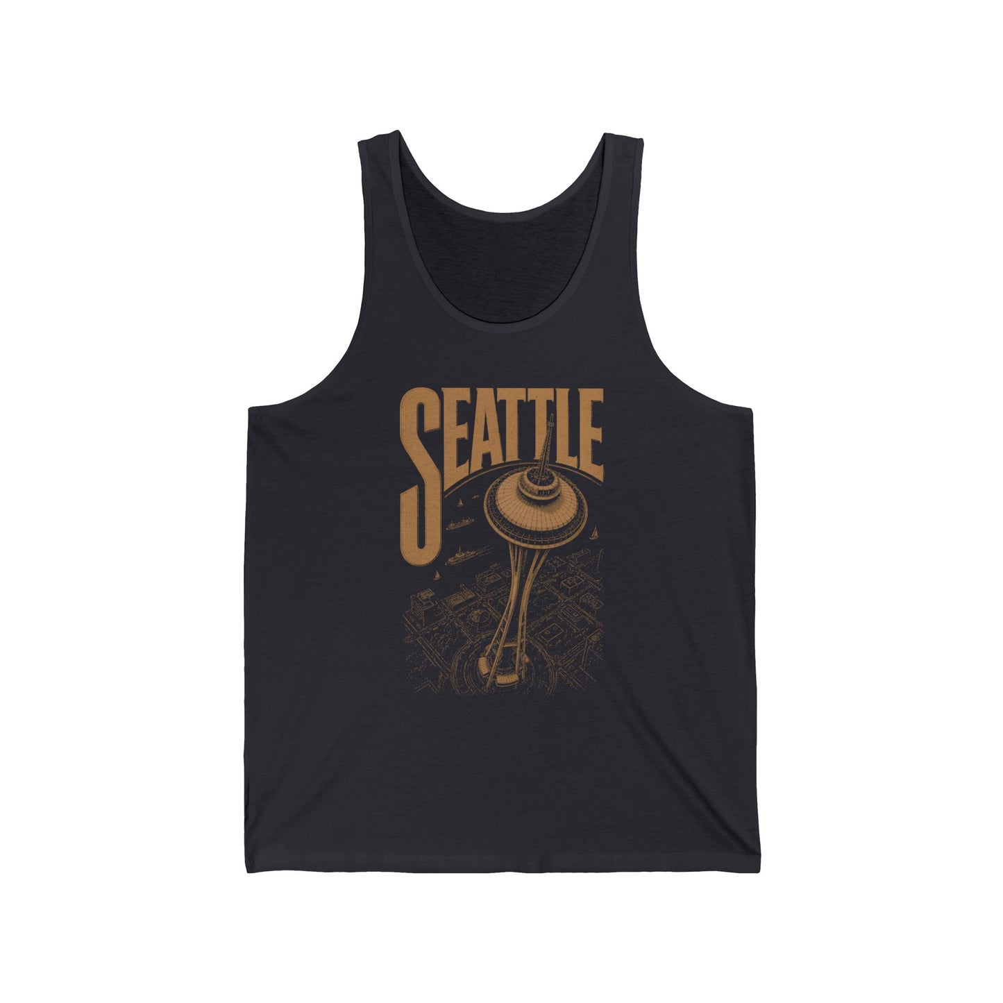 Seattle Space Needle Tank Top — Retro City Skyline Tee