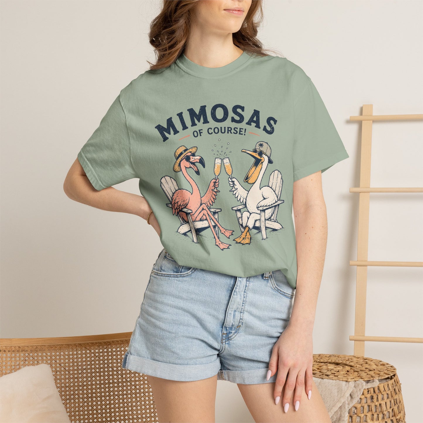 Mimosas Of Course T-Shirt — Flamingo & Pelican Brunch Tee