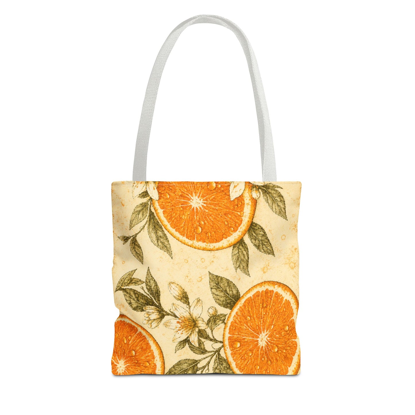 Citrus Blossom Tote Bag – Vintage Orange Floral All-Over Print