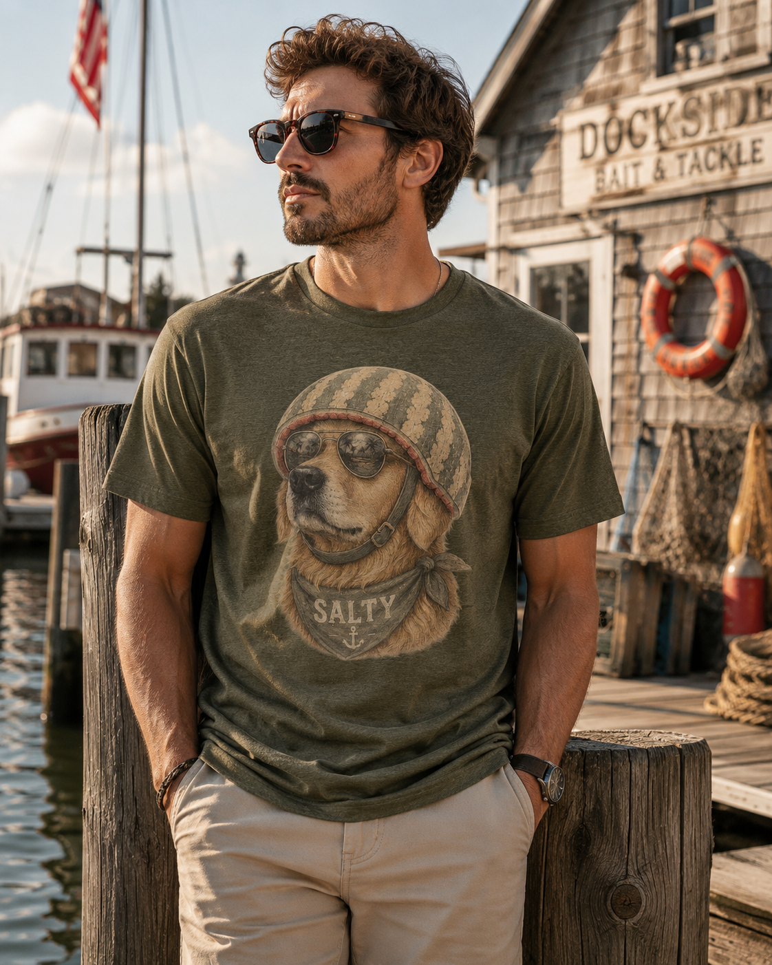 Salty Coastal Dog Graphic Tee