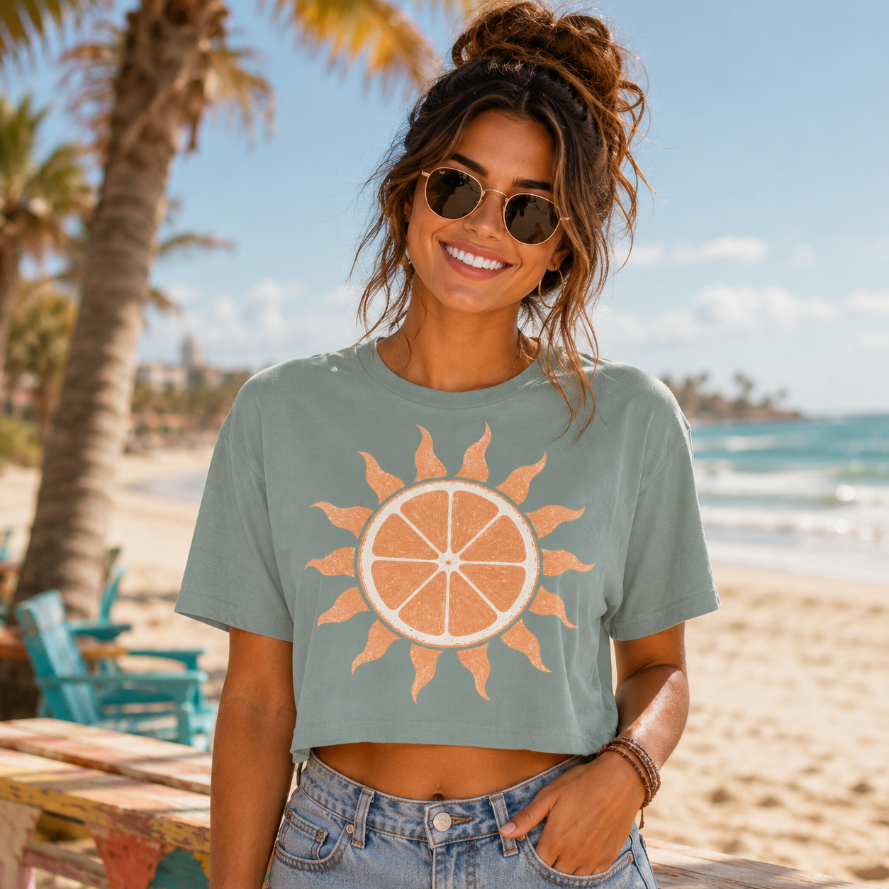 Citrus Sunshine Women's Cropped Tee