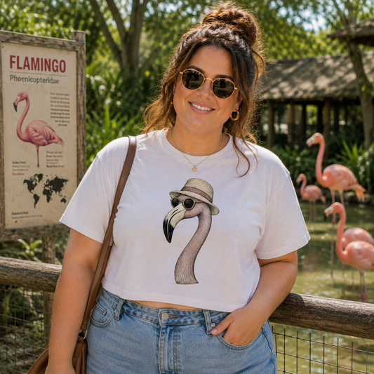 Sunny Flamingo Women's Cropped Tee