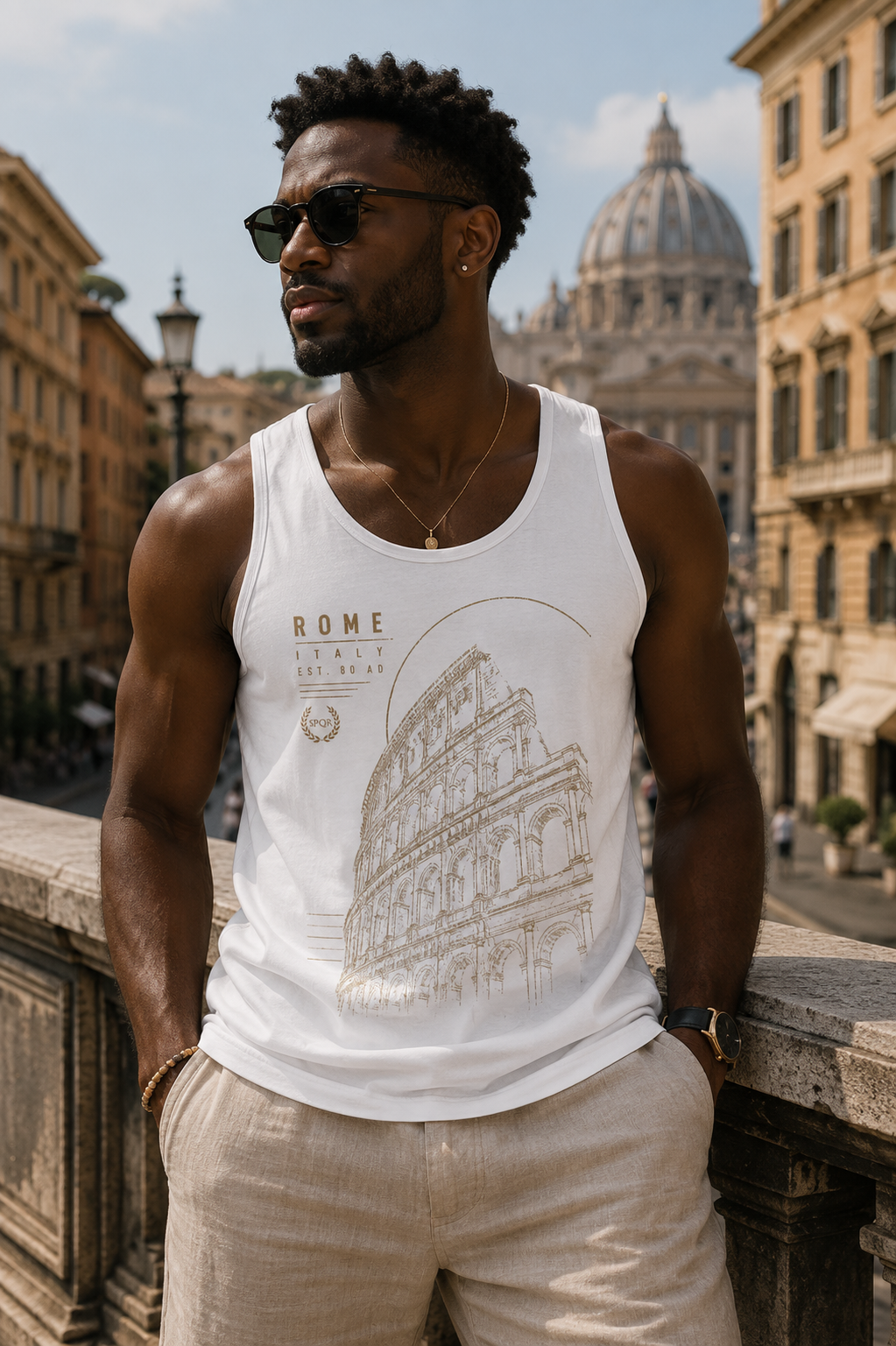 Rome Colosseum Tank Top – Vintage Italy Travel Graphic